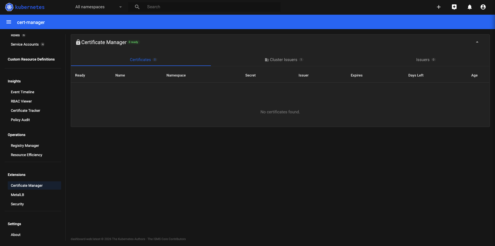 Certificate Manager — cert-manager Certificates, Issuers, and ClusterIssuers